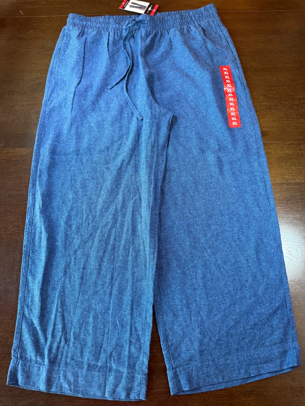 NWT Rafaella Linen Wide Leg Pants Women's XL Blue Coastal Resort